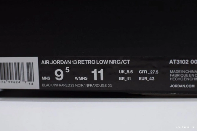 Rep Infrared 13 Clot x AT3102-006 Black Air Jordan Low 0531